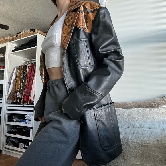 Alessandra Rich Python leather blazer jacket. Size IT 40 - Picture 13 of 16